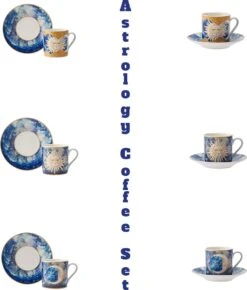 Karaca - Astrologisch Coffee Cup Set Voor 6 - Romantische Koffieliefhebbers - Espresso Mokken Set - Espresso Mok - Turkse Koffie - Valentijn Cadeau - Gift Box -Keukengerei Verkoop 1022x1200