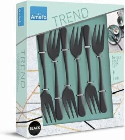 Amefa Taartvorkjes - 6 Stuks - Zwart -Keukengerei Verkoop 1071x1200