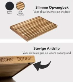 APS-Germany® Houten Snijplank Met Opvangbak En Antislip - Broodsnijplank - 48,0 X 34,0 X 3,5 Cm - Broodplank - Acacia Hout -Keukengerei Verkoop 1074x1200