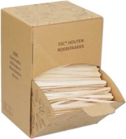 Natureko - Houten Roerstaafjes (FSC) 110mm - 2000 Stuks -Keukengerei Verkoop 1086x1200