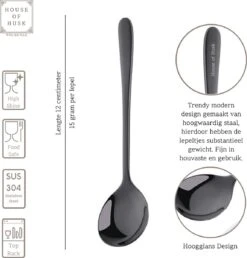 House Of Husk® Koffielepel Set - Theelepel - Koffielepeltjes - Espresso Lepeltjes - RVS - 12cm - 12 Stuks - Zwart -Keukengerei Verkoop 1150x1200 4