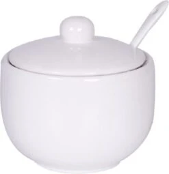 Concord Suikerkom / Suikerpotje Wit Keramiek Met Lepel En Deksel