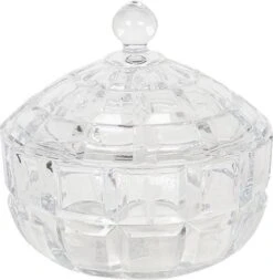 Merkloos Bonbonniere Met Deksel Ø 18*18 Cm Transparant Glas Rond Bonbonschaaltje Bonbonniere Kristal Decoratie Schaal