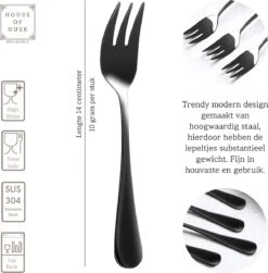 House Of Husk® Gebaksvorkjes - Dessertvorken - Taartvorkjes - Cocktailvorken - Klein Vorkjes - 12 Stuks - RVS - Zwart -Keukengerei Verkoop 1179x1200 1
