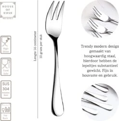 House Of Husk® Gebaksvorkjes - Dessertvorken - Taartvorkjes - Cocktailvorken - Klein Vorkjes - 12 Stuks - RVS - Zilver -Keukengerei Verkoop 1179x1200 2