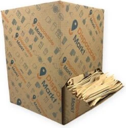 750 Stuks Houten Vork In Dispenser Box - Houten Bestek - Vorken - Bio Vorken - Hout In Dispenserdoos - Dispenser Doos Bestek - Karton Dispenser - Papier Dispenser Box Met Bestek - Cutlery - Biologisch Afbreekbaar - Milieuvriendelijk - FSC - Wegwerp -Keukengerei Verkoop 1179x1200 3