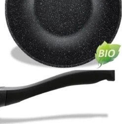 Luxe Swiss Wokpan - Ø 28 Cm - Marmeren Coating - Inductie - Met Glazen Deksel - Zwart -Keukengerei Verkoop 1180x1200