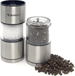 TRUMENI Dubbelzijdige Peper En Zoutmolen Set Inclusief Houder - Handmatige Pepermolen Met Instelbare Maalgraad - 2 Stuks Kruidenmolens -Keukengerei Verkoop 1184x1200 2