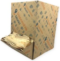 750 Stuks Houten Vork In Dispenser Box - Houten Bestek - Vorken - Bio Vorken - Hout In Dispenserdoos - Dispenser Doos Bestek - Karton Dispenser - Papier Dispenser Box Met Bestek - Cutlery - Biologisch Afbreekbaar - Milieuvriendelijk - FSC - Wegwerp -Keukengerei Verkoop 1185x1200