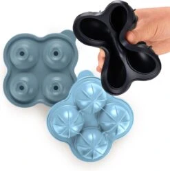 Blumtal Bollen IJsblokjesvorm - 2 X 4 IJsblokjes - Hoogwaardig Siliconen - 8 Stuks - 5 Cm - Grijs - Blauw / Lichtblauw -Keukengerei Verkoop 1188x1200 5