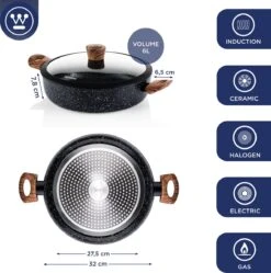 Westinghouse Hapjespan Inductie - Ø 32 Cm - Zwart Marmer - Speciale Editie - Met Deksel 9 Westinghouse Hapjespan Inductie - Ø 32 Cm - Zwart Marmer - Speciale Editie - Met Deksel -Keukengerei Verkoop 1190x1200 2