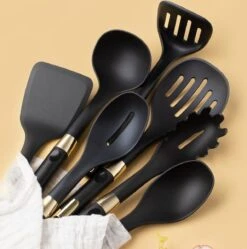 Levabe Zwart Gouden Keukengerei Set Met Houder 7 Delig - Hittebestendig - BPA Vrij - Koken - Nylon - Stainnless Steel - Keuken Gerei -Keukengerei Verkoop 1192x1200 10