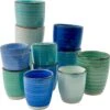 Koffiekopjes - Ocean Blue - Koffiebeker - Unieke Kleuren - Blauw - Set Van 12 Kopjes (ook Los Verkrijgbaar) - 160ML En 340ML - Porselein - Hip En Trendy