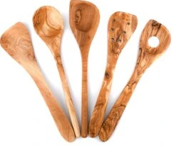 OLIVIEU ~ 5-delig Olijfhouten Duurzame Keukengerei Set Met Keukengerei Houder ~ Houten Kookgerei ~ Minimalistisch & Handgesneden ~ Keukengerei Pot ~ Kookgerei Set Met Kookgerei Houder -Keukengerei Verkoop 1200x1000 1