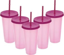 Herbruikbare Bekers Met Rietje En Deksel Van Plastic – Starbucks Design – Drinkbekers Met Rietje – Kleur Veranderende Beker – 5 Pack -Keukengerei Verkoop 1200x1031 2