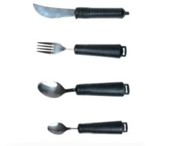 Merkloos Aangepast Dik Bestek 4-delige Set, Bestekset. Verdikt Handvat Met Soft Grip. Buigzaam / Buigbaar. Zwart -Keukengerei Verkoop 1200x1036