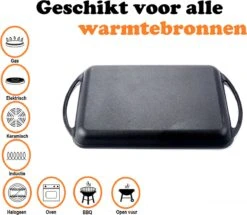 Kicinn Grillplaat - Gietijzer - Geëmailleerd - Incl. Accessoires - Ø 33 X 21.8 Cm (LxB) -Keukengerei Verkoop 1200x1045