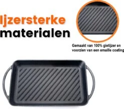 Kicinn Grillplaat - Gietijzer - Geëmailleerd - Incl. Accessoires - Ø 33 X 21.8 Cm (LxB) -Keukengerei Verkoop 1200x1050