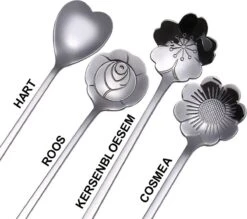 Fako Bijoux® - 8 Lange Lepels Bloem Motief - Latte Macchiato - Longdrink - Cocktail - Dessert - IJs - Koffie - Zilver - 8 Stuks - Bewaarzakje -Keukengerei Verkoop 1200x1063 1