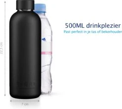TIGR Minimalist - Drinkfles - Thermosfles - RVS - 500ml - Zwart - Black Edition -Keukengerei Verkoop 1200x1069 2