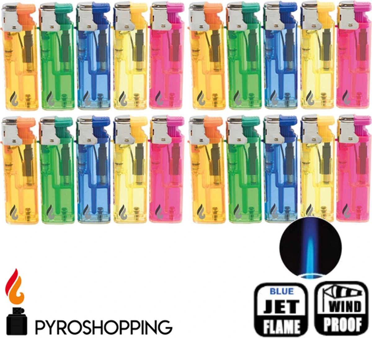 PS Stormaansteker Voordeelset 20 Stuks - Gekleurde Stormaanstekers Navulbaar Met Verstelbare Vlam 4 PS Stormaansteker Voordeelset 20 Stuks - Gekleurde Stormaanstekers Navulbaar Met Verstelbare Vlam - Afbeelding 4