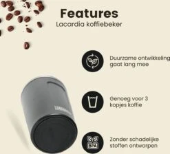 LaCardia Koffiebeker To Go Premium Zwart – Thermosbeker – Theebeker – 380ML – Herbruikbaar -Keukengerei Verkoop 1200x1090 1