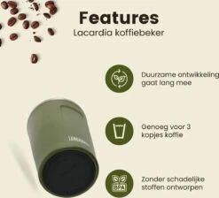 LaCardia Koffiebeker To Go Premium Groen – Thermosbeker – Theebeker – 380ML – Herbruikbaar -Keukengerei Verkoop 1200x1090 3