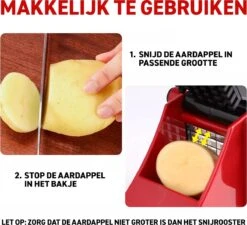 Merkloos Frietsnijder - Patatsnijder - Groentesnijder - Roestvrijstalen Snijrooster - Raspen, Schillers & Snijders - Rood -Keukengerei Verkoop 1200x1092