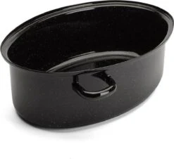 Emalia Geëmailleerde Braadpan Met Deksel 7L - Braadslede - Bakpan - Grillpan - Emaille - Zwart -Keukengerei Verkoop 1200x1099