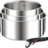 Tefal Ingenio Preference - Pannenset - Steelpannen Ø16cm + Ø18cm + Ø20cm + Handgreep
