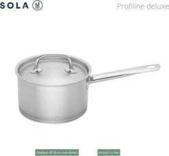 Sola Steelpan Profiline Deluxe - Ø 16 Cm - Zilver - RVS - Sandwichbodem -Keukengerei Verkoop 1200x1108 2
