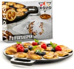 IRONO Poffertjespan Set - Incl. Doseerfles, Kwast En Vork - Poffertjespan Inductie En Electrisch - Poffertjesmaker 19 Poffertjes - Poffertjes Maken - Spuitfles - Cadeau Voor Mannen En Vrouwen -Keukengerei Verkoop 1200x1113 3