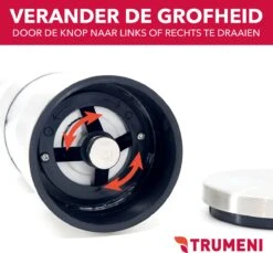 TRUMENI Dubbelzijdige Peper En Zoutmolen Set Inclusief Houder - Handmatige Pepermolen Met Instelbare Maalgraad - 2 Stuks Kruidenmolens -Keukengerei Verkoop 1200x1114 1