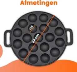 Poffertjespan - Gietijzer - Ø 24 Cm - Poffertjesmaker - 19 Poffertjes - Poffertjespan Inductie -Keukengerei Verkoop 1200x1127 2