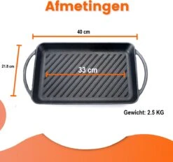 Kicinn Grillplaat - Gietijzer - Geëmailleerd - Incl. Accessoires - Ø 33 X 21.8 Cm (LxB) -Keukengerei Verkoop 1200x1127 4