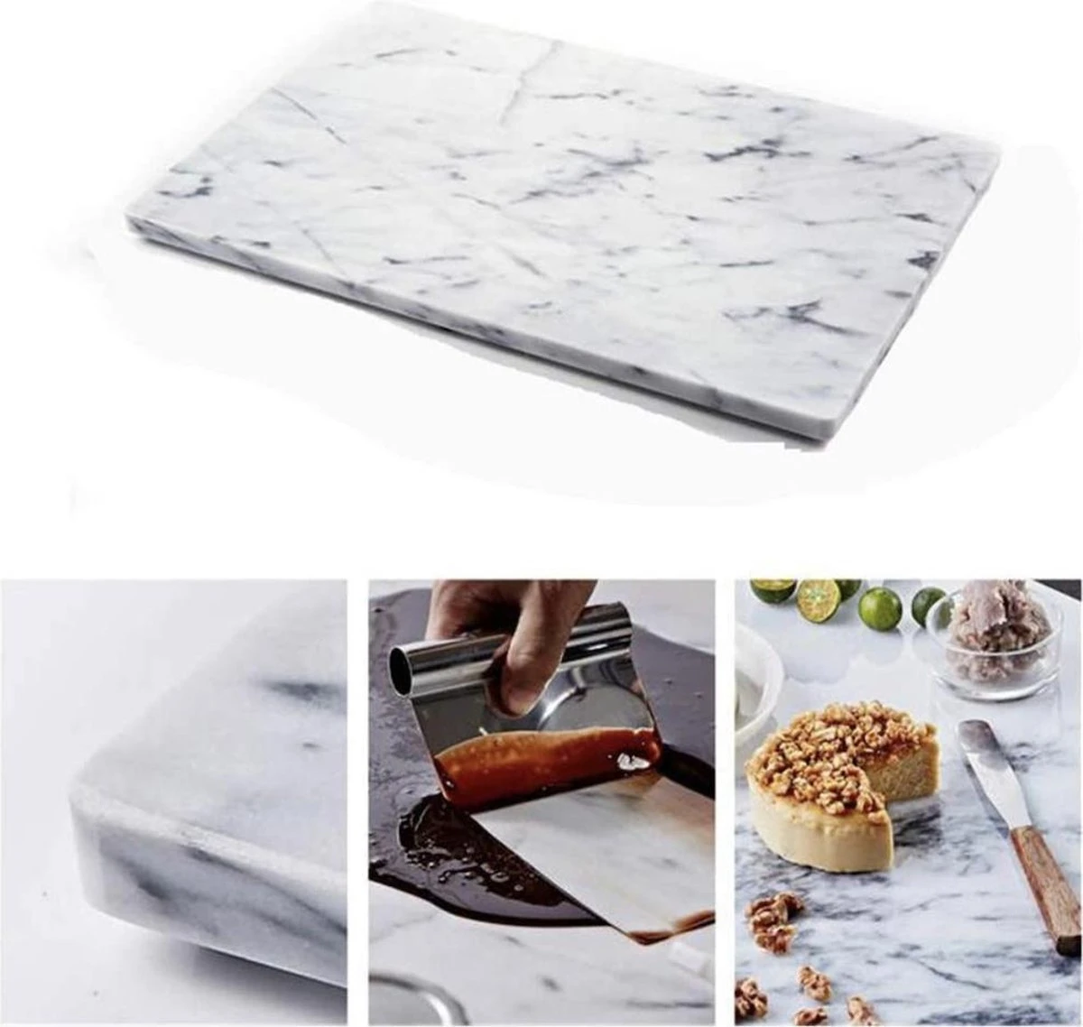Marmeren Snijplank Wit Handgemaakt Italiaans Marmer 40x30x1cm – Tapasplank Marble Cuttingboard Kaasplank - Serveerplank - LuxuryQuarry® 2 Marmeren Snijplank Wit Handgemaakt Italiaans Marmer 40x30x1cm – Tapasplank Marble Cuttingboard Kaasplank - Serveerplank - LuxuryQuarry® - Afbeelding 2