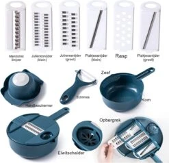 KitchenPrince Multifunctionele Groentesnijder - Mandoline Slicer Dicer - Groentesnijder - Uiensnijder - Fruitsnijder - Keukensnijder - Persen - Mandoline Keukensnijder - Fruitperser - Appelsnijder - Rasp -Keukengerei Verkoop 1200x1154