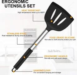 Keukengerei Set Met Houder 15-delig - Siliconen - Hittebestendig / BPA Vrij -Keukengerei Verkoop 1200x1174