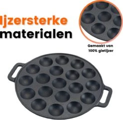 Poffertjespan - Gietijzer - Ø 24 Cm - Poffertjesmaker - 19 Poffertjes - Poffertjespan Inductie -Keukengerei Verkoop 1200x1177 2