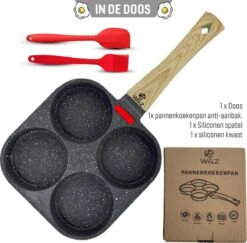 W&Z® Pannenkoekenpan Inductie - Pancake Pan - Omeletpan - Omeletmaker -Eierpan- Anti Aanbak - 4 Vakjes -Keukengerei Verkoop 1200x1179 2