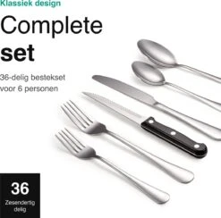 Vivid Green Bestekset (36-delig) - Bestek Set 6 Persoons - Lepels, Messen, Vorken En Steakmessen - Vaatwasserbestendig - RVS -Keukengerei Verkoop 1200x1184