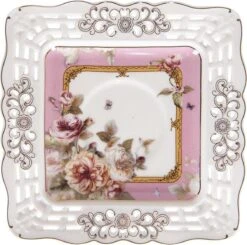 Clayre & Eef Kop En Schotel 200 Ml Roze Wit Porselein Rond Bloemen Servies Cadeau Voor Haar Cappuccino -Keukengerei Verkoop 1200x1188 3