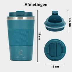 Castagnola Design RVS Koffiebeker To Go - Blauw - 380ml - Thermosbeker - Theebeker -Keukengerei Verkoop 1200x1191 12