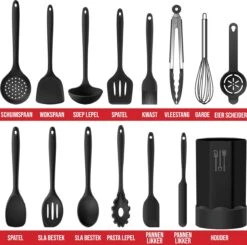 Strex Keukengerei Set Met Houder 15 Delig - Hittebestendig / BPA Vrij / Siliconen - Keuken Gerei -Keukengerei Verkoop 1200x1191 9