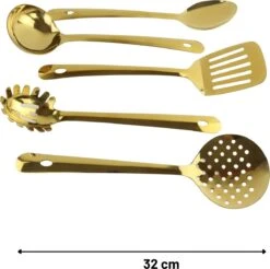 Orange85 Keukengerei Set - 5-delig - Goud - Schuimspaan - Spaghettilepel - Soeplepel - Spatel - Opscheplepel 13 Orange85 Keukengerei Set - 5-delig - Goud - Schuimspaan - Spaghettilepel - Soeplepel - Spatel - Opscheplepel -Keukengerei Verkoop 1200x1194 4