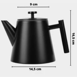 Castagnola Theepot Met Filter – Theekan – Theepot Dubbelwandig – Theepot Roestvrijstaal – Hoogwaardig RVS – 1 Liter – 5 Kopjes Thee – Zwart -Keukengerei Verkoop 1200x1195 20