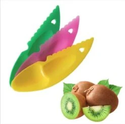 Kiwi Mes Lepel - Set Van 3 - Kiwi Peller - Prikker - Kiwi Tool - Kleuren Mix