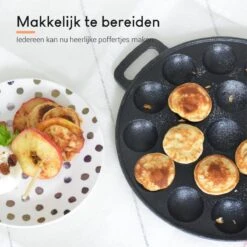 Ocina Poffertjespan – Combo Pack – 19 Poffertjes – Poffertjesmaker – Poffertjespan Inductie – Poffertjespan Electrisch – Gietijzeren Pan - Inclusief Doseerfles, Handvaten, 6x Poffertjesvorken En Invetkwast – Gratis Receptenboek -Keukengerei Verkoop 1200x1198 9
