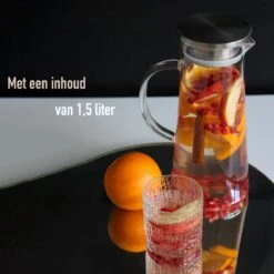 MÊZON® Schenkkan - Glazen Waterkan - Waterkaraf Voor Fruitwater - Multifunctionele Decanteer Karaf - Kan Met Deksel - 1.5L Capaciteit -Keukengerei Verkoop 1200x1200 1114