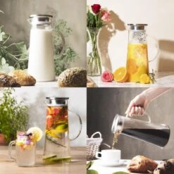 MÊZON® Schenkkan - Glazen Waterkan - Waterkaraf Voor Fruitwater - Multifunctionele Decanteer Karaf - Kan Met Deksel - 1.5L Capaciteit -Keukengerei Verkoop 1200x1200 1115